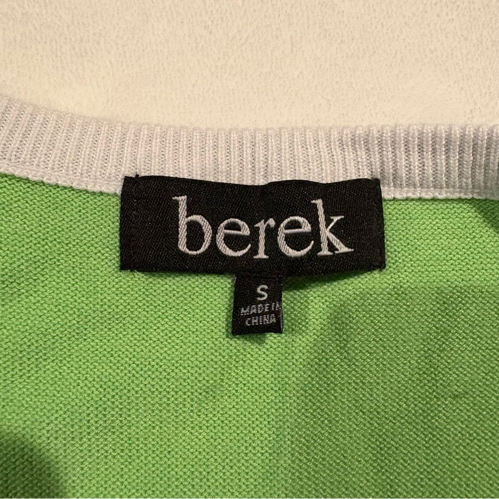 Vintage Berek groovy lime green black & white sequin sweater vest - Picture 3 of 5